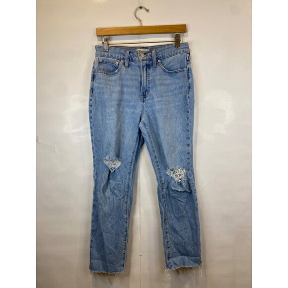 Madewell The Petite Perfect Vintage Jean Bradwell Wash Ripped Edition Size 27P - Picture 2 of 10
